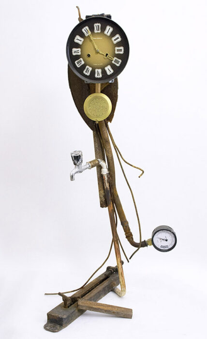 Water meter, 2015., iron, clockwork, clock &c., mixed media, 119 x 56 x 58 cm