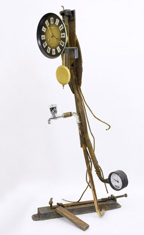 Water meter, 2015., iron, clockwork, clock &c., mixed media, 119 x 56 x 58 cm