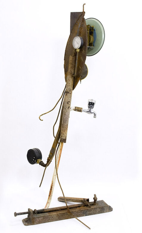 Water meter, 2015., iron, clockwork, clock &c., mixed media, 119 x 56 x 58 cm