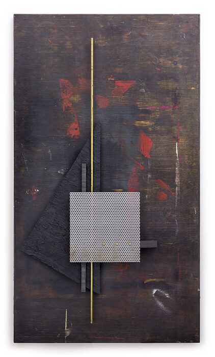Relief CXX., 2016., wood, iron, copper, mixed media, 140 x 80 cm