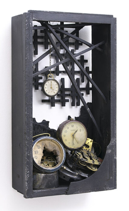 'Good Morning, Vietnam', 2017., wood, iron, brass, clockwork, mixed media, 47,5 x 26,5 x 10,5 cm