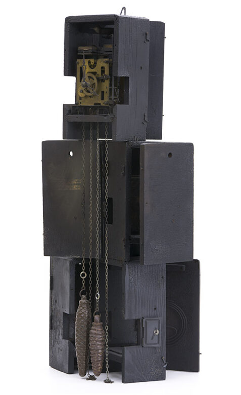 Aviary, 2017., wood, iron, clockwork, mixed media, 69 x 35 x 30 cm