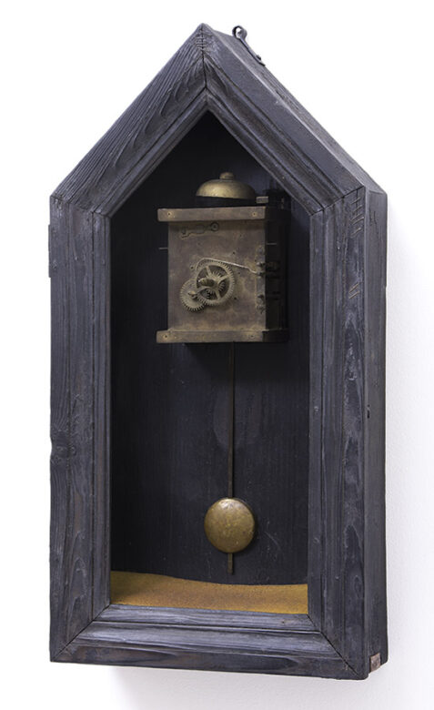 Hommage à Giorgio de Chirico, 2018., wood, iron, brass, sand, mixed media, 54,5 x 21,5 x 11 cm