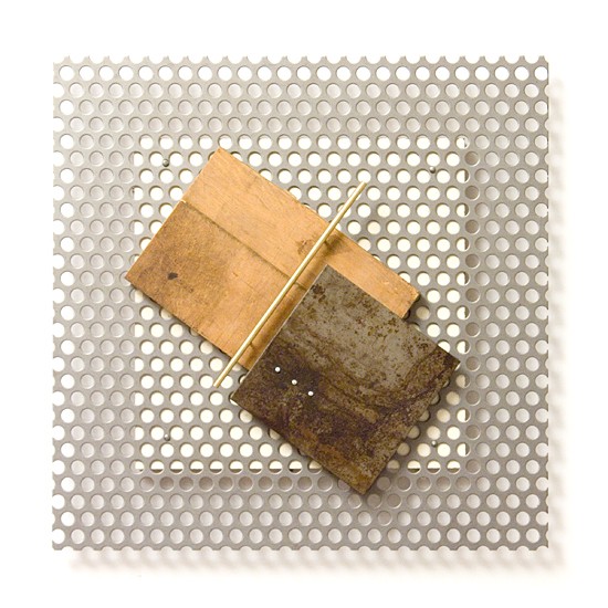 Relief #39., 2011., iron, wood, brass, mixed media, 30 x 30 cm