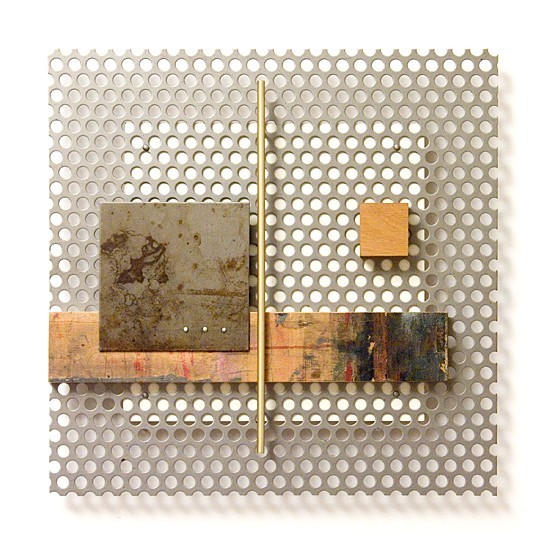 Relief #40., 2011., iron, wood, brass, mixed media, 30 x 30 cm