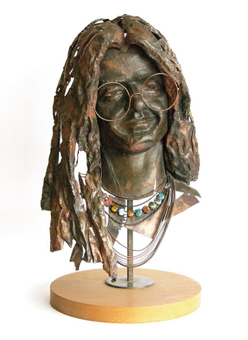 Janis Joplin, 1990., copper plate, fire enamel, 64 cm
