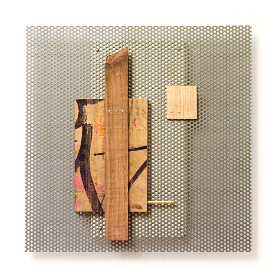 Dombormű #41., 2011., vas, fa, sárgaréz, vegyes technika, 30 x 30 cm