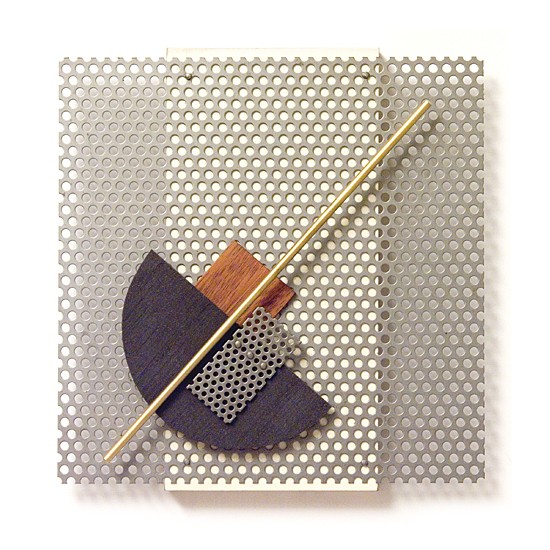Relief #45., 2011., iron, wood, brass, mixed media, 26 x 25 cm