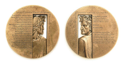 Dante Alighieri, obverse - reverse, 2019., bronze, cast, 110 mm
