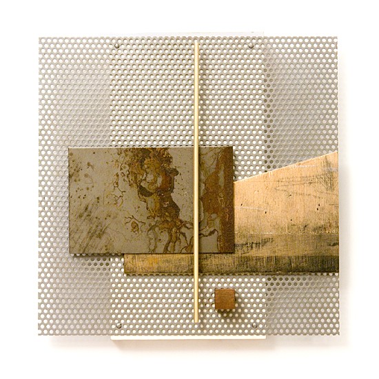 Relief #48., 2011., iron, wood, brass, mixed media, 26 x 25 cm