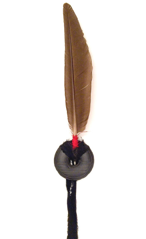 Cultic proto-money, 1997., ceramics, feather, textile, mixed media, 1070 x 80 mm