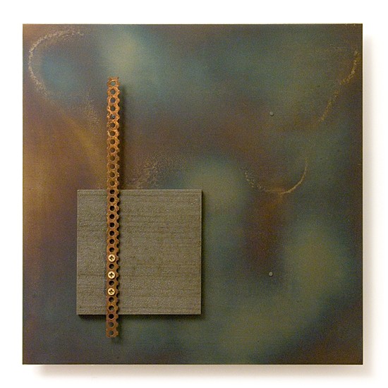 Relief #59., 2011., iron, wood, mixed media, 33 x 33 cm