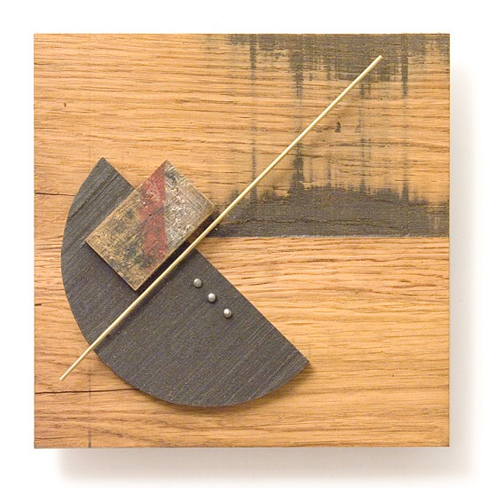 Dombormű #68., 2011., vas, fa, vegyes technika, 20 x 20 cm