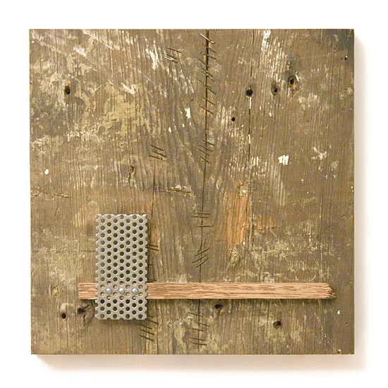 Dombormű #69., 2011., vas, fa, vegyes technika, 23 x 23 cm