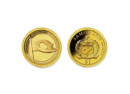 Revolution 1956 - commemorative coin, 2016, gold, minted, 11mm, obverse: László Szlávics Jr., issuer: Samoa
