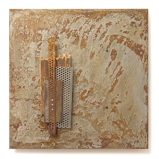 Relief #78., 2011., iron, wood, mixed media, 30 x 30 cm
