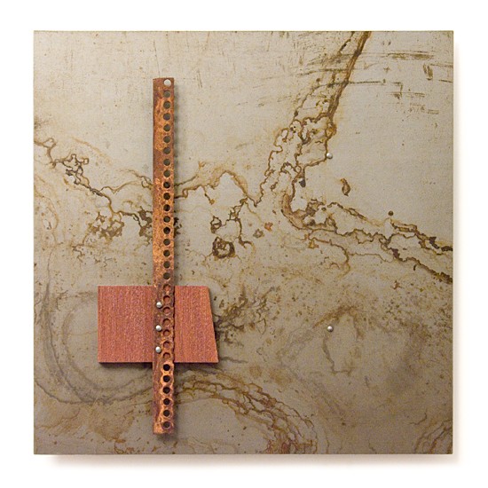 Relief #83., 2011., iron, wood, mixed media, 30 x 30 cm