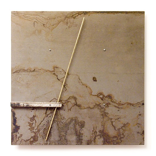 Dombormű #85., 2011., vas, fa, sárgaréz, vegyes technika, 30 x 30 cm