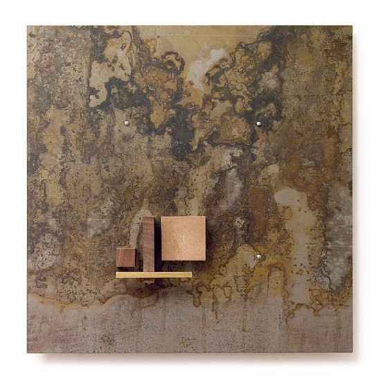 Relief #87., 2011., iron, wood, brass, mixed media, 30 x 30 cm