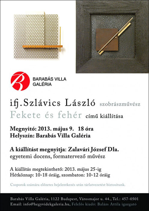 Fekete és fehér - Önálló kiállítás nyílik a Barabás Villa Galériában - plakát