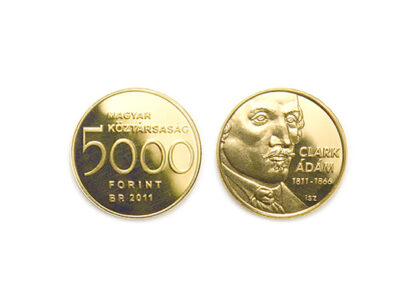 Clark Ádám születése 200. évfordulójára - emlékérme, „A világ legkisebb aranyérméje”, nemzetközi gyűjtői érmeprogram, 2011., arany, vert, 11 mm, kibocsátó: Magyar Nemzeti Bank