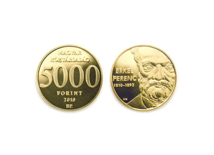 Ferenc Erkel collector coin, the first Hungarian issue to be admitted to the international programme ‘The Smallest Gold Coins of the World', 2010, 11 mm, issuer: Hungarian National Bank
