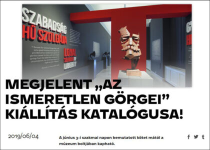 Megjelent 'Az ismeretlen Görgei' kiállítás katalógusa - Magyar Nemzeti Múzeum