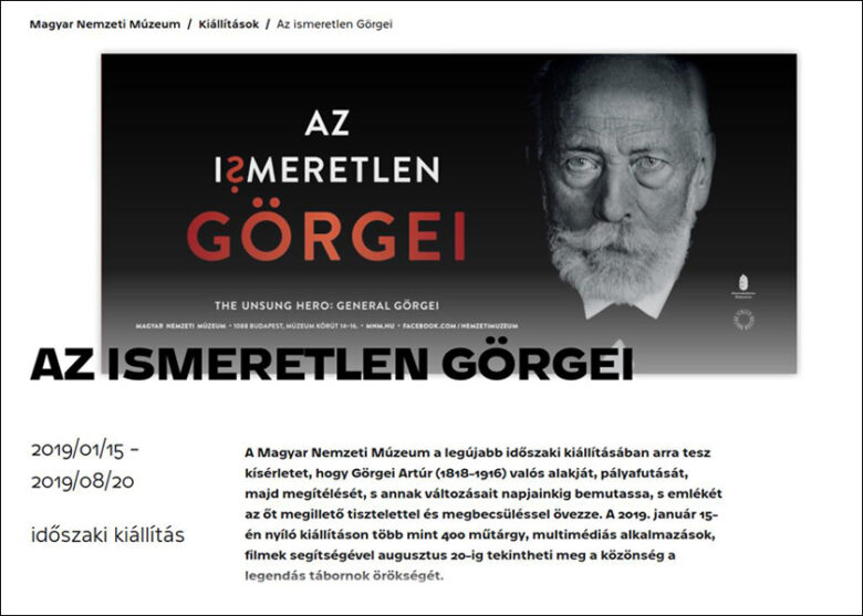 Az ismeretlen Görgei - Magyar Nemzeti Múzeum