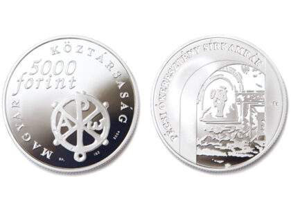 Pécsi Ókeresztény Sírkamrák - emlékérme, 2004., ezüst, vert, 38,61 mm, kibocsátó: Magyar Nemzeti Bank