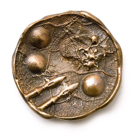 Szonett, 1987., bronz, öntött, 70 mm