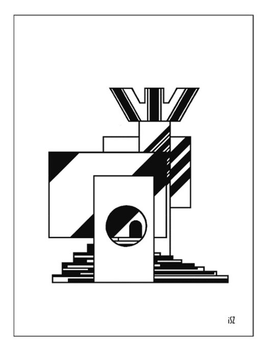 A torony - Hommage à Tatlin, IV., 1981., tollrajz, digitális változat, 297 x 210 mm