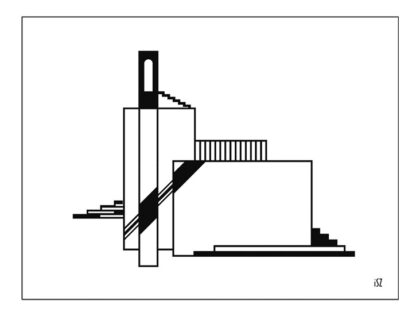 The Tower - Hommage à Tatlin, V., 1981, pen drawing, digital version, 210 x 297 mm