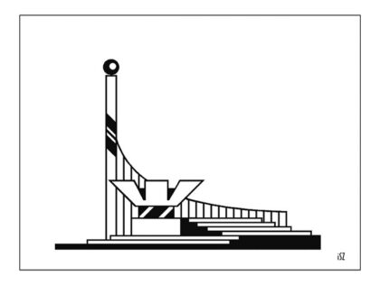 The Tower - Hommage à Tatlin, VI., 1981, pen drawing, digital version, 210 x 297 mm