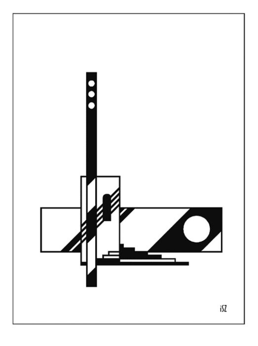 The Tower - Hommage à Tatlin, VII., 1981, pen drawing, digital version,  297 x 210 mm