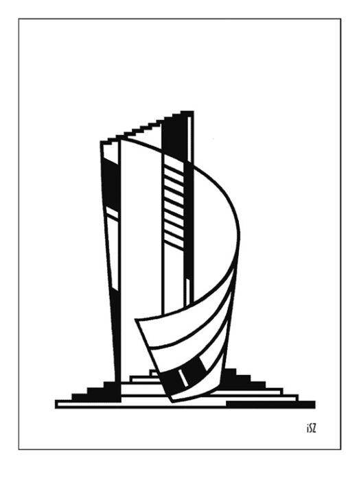 The Tower - Hommage à Tatlin, VIII., 1981, pen drawing, digital version, 297 x 210 mm