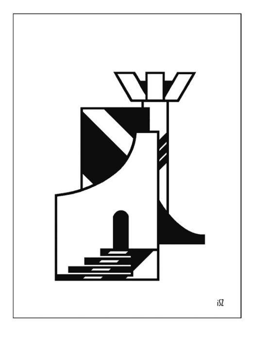 A torony - Hommage à Tatlin, IX., 1981., tollrajz, digitális változat,  297 x 210 mm