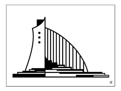 A torony - Hommage à Tatlin, X., 1981., tollrajz, digitális változat, 210 x 297 mm